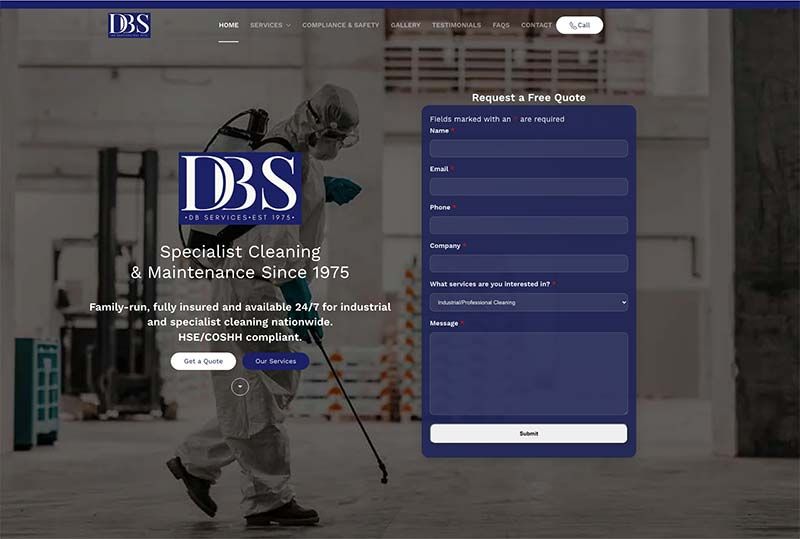 website design Doncaster - Client website DBS Services